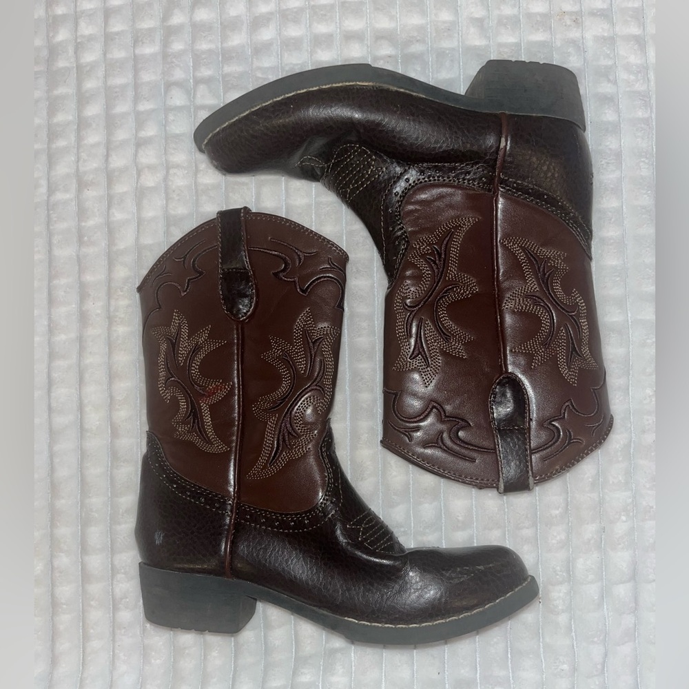 Flex Trail Youth Size 2 Brown Cowboy Boots